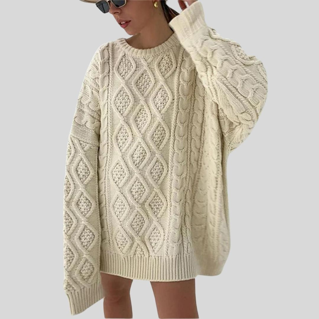 Enna - Robe en maille texturée avec torsades et coupe ample