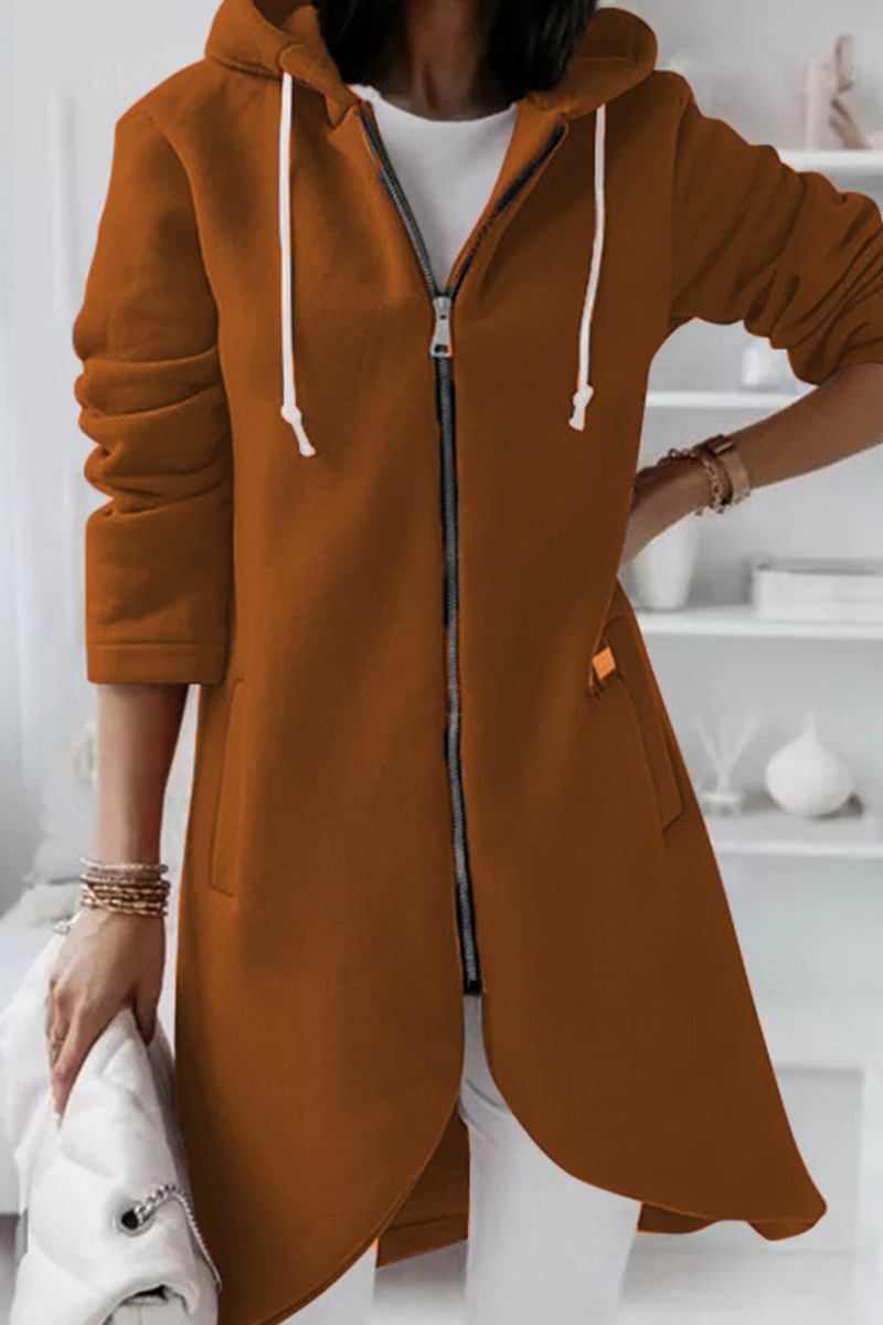 Pull à capuche décontracté avec fermeture éclair et capuche réglable