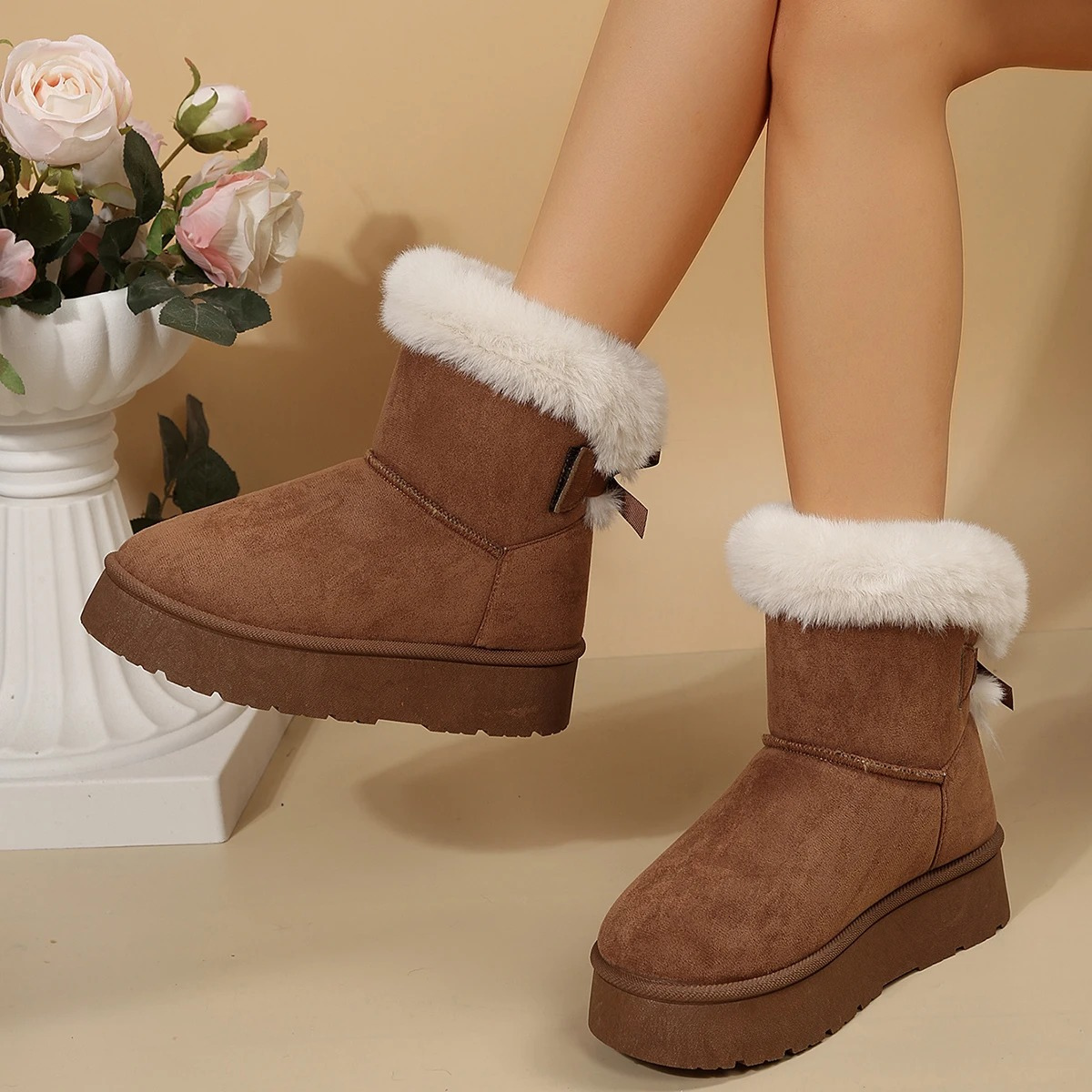Mélodie - Bottes d'hiver à bout rond, légères et rembourrées