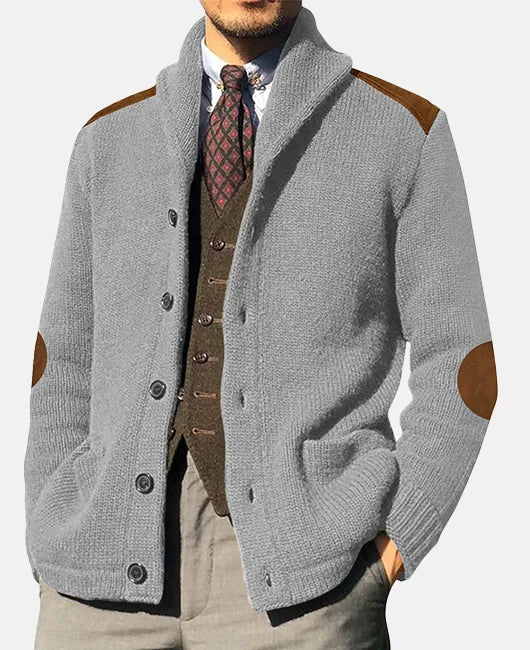 Veste homme unique avec poches : patchwork et tricot en un seul modèle