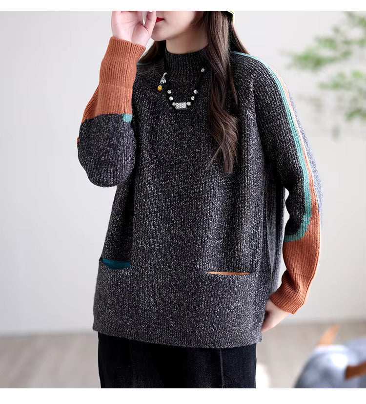 Pull tricoté élégant avec poches pour un usage quotidien
