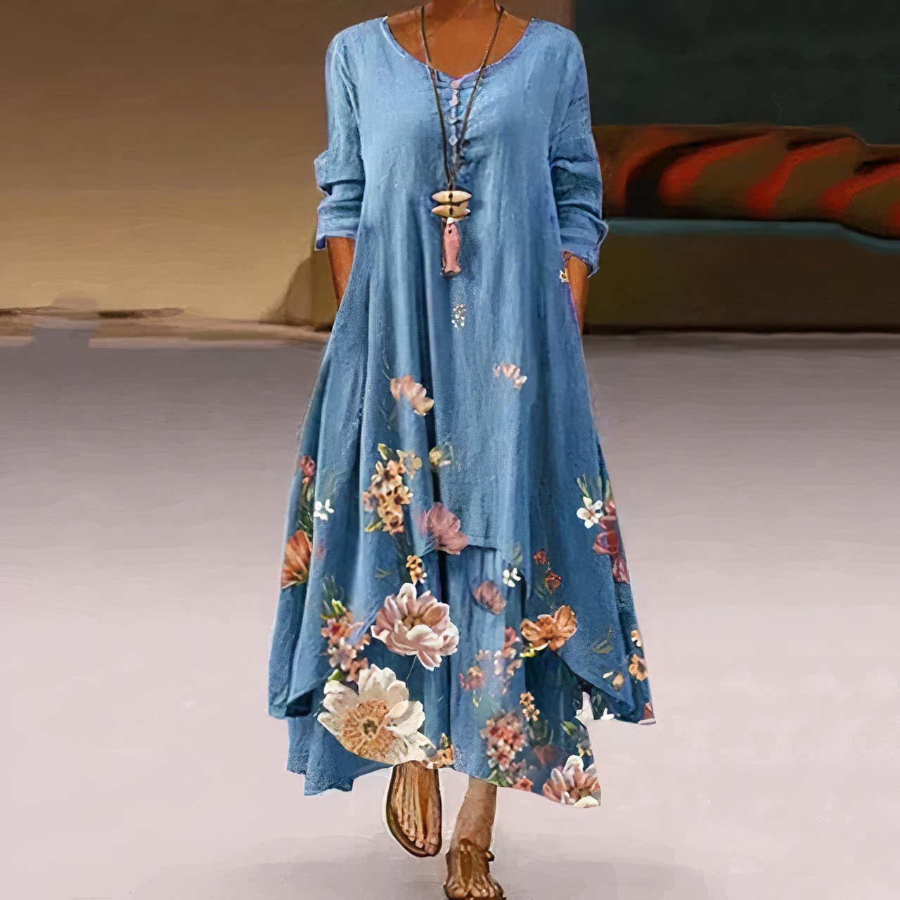 Lauren - Elégante Robe En Coton À La Mode
