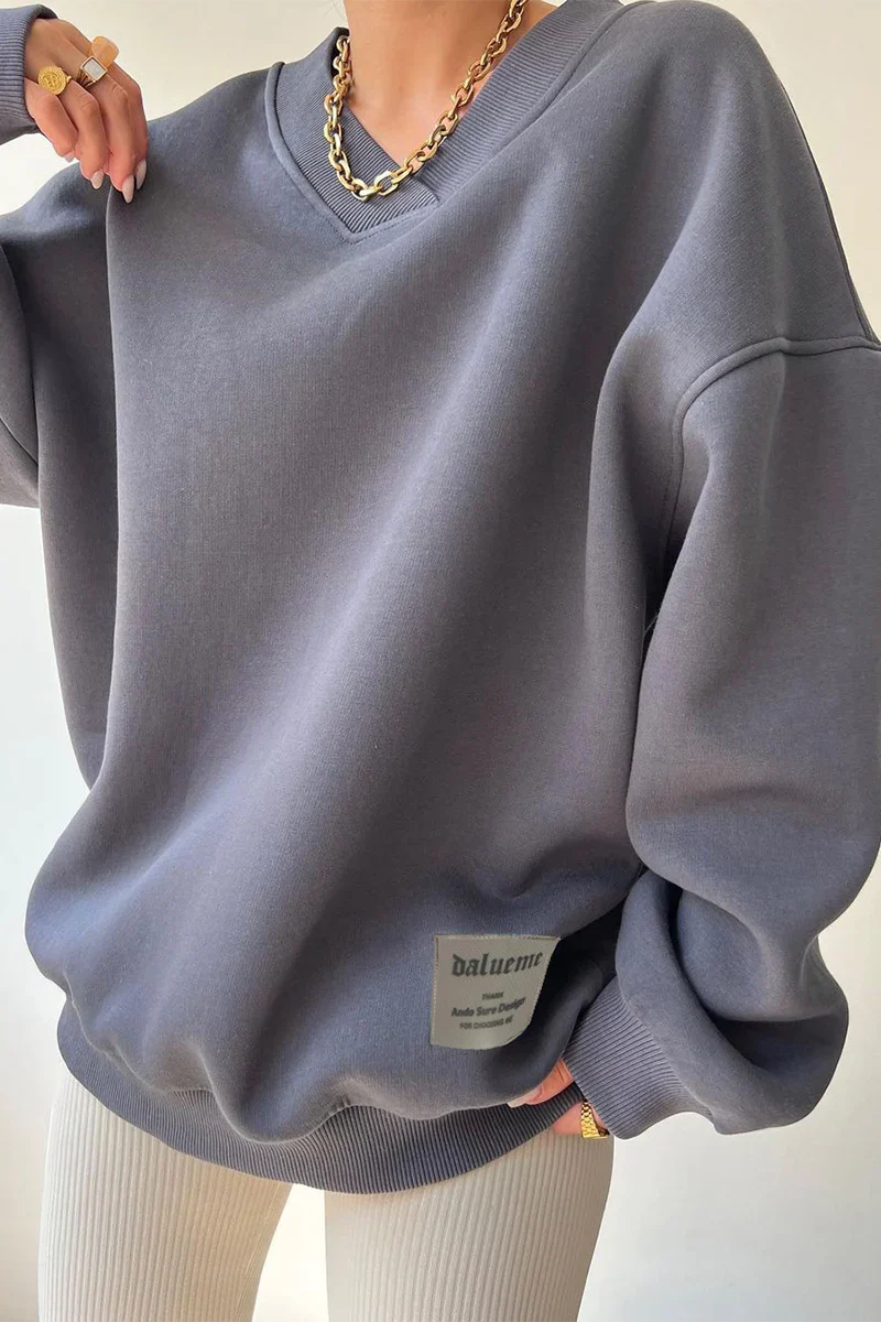 Sweats à capuche confortables avec patchs et col en V pour les activités de plein air