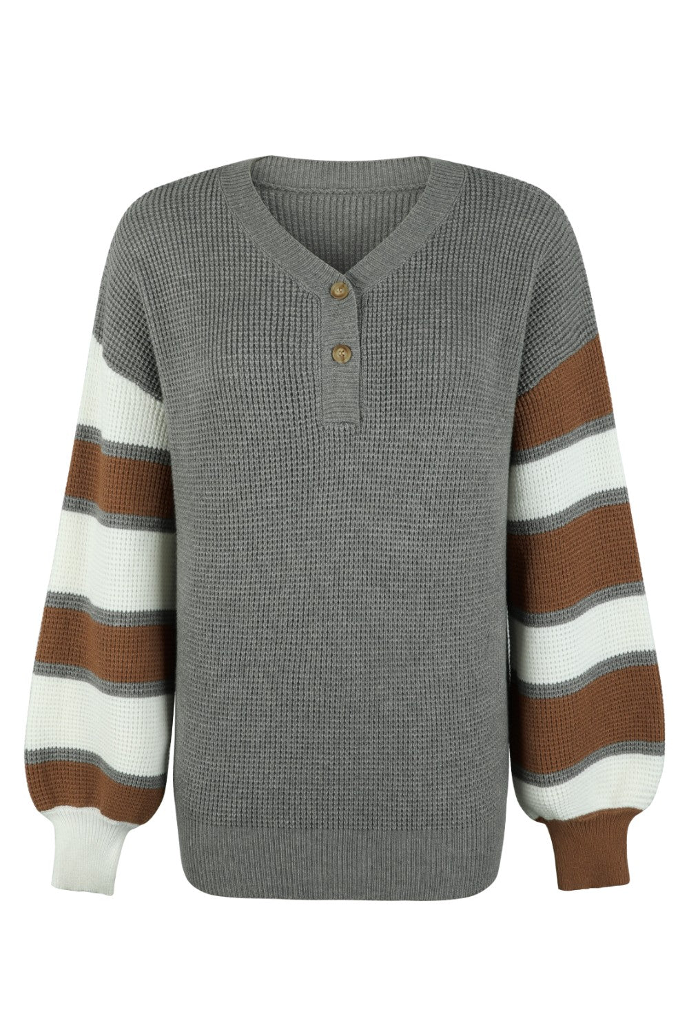 Maya - Pull en maille avec bouton et blocs de couleur pour femme