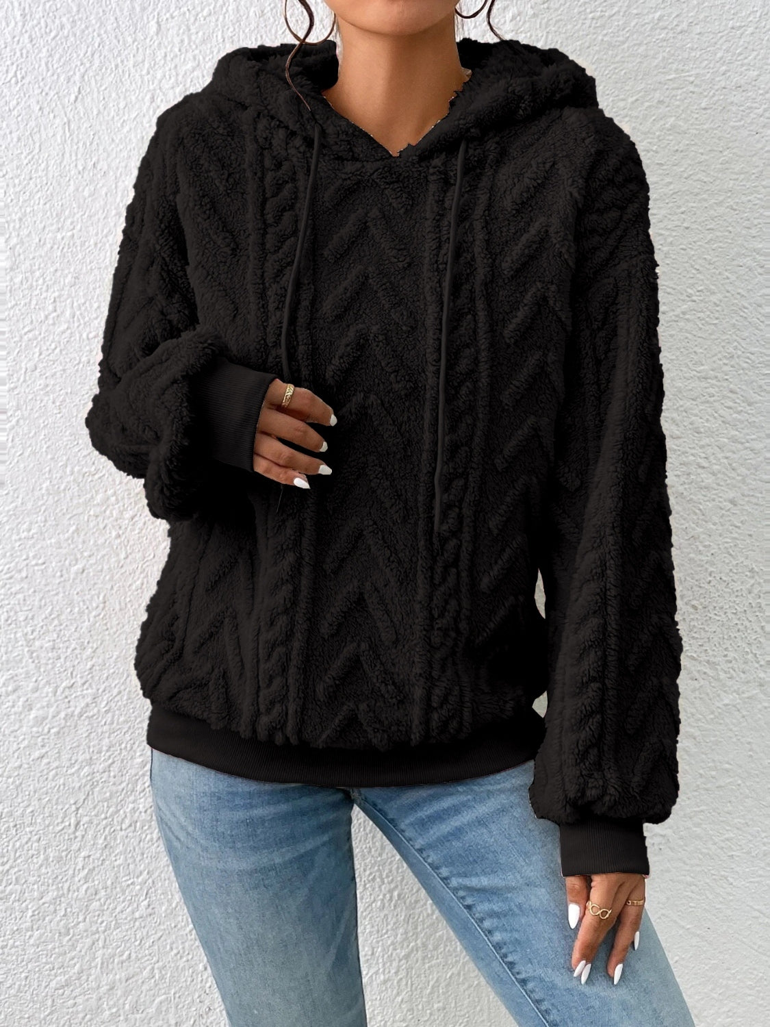 Aria - Sweat à capuche avec cordon de serrage et manches longues pour femme