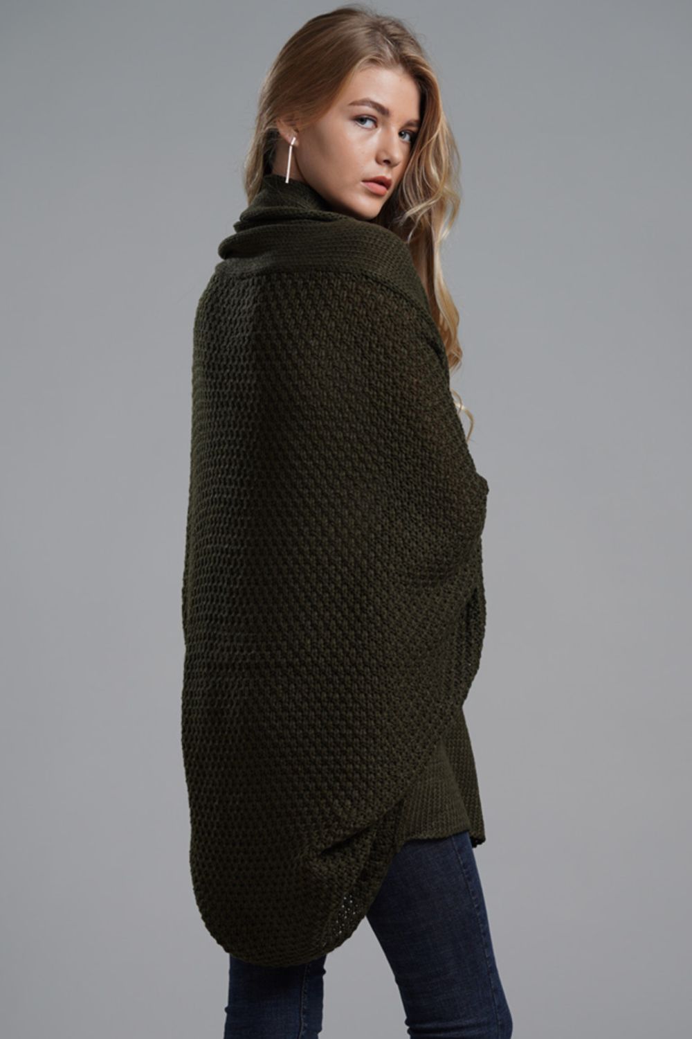 Liana - Long cardigan ouvert avec manches dolman pour femme