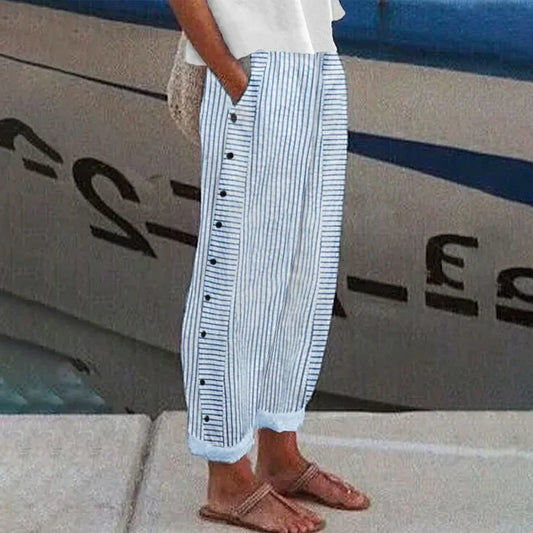 Karla - Pantalon bleu préféré avec poches latérales