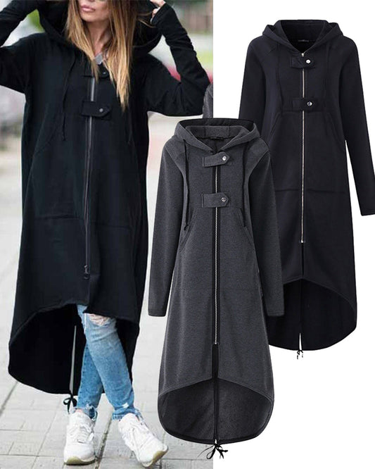 Manteau long à capuche avec zip - Abber