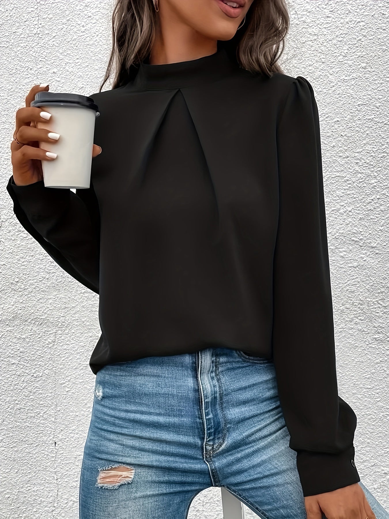 Clara - Blouse Noire Élégante pour Femmes