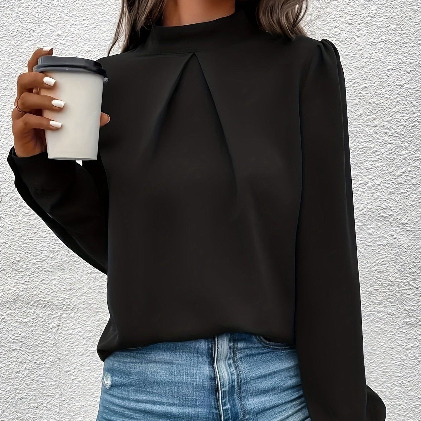 Eva - Noir Blouse Élégante Noire pour Femmes