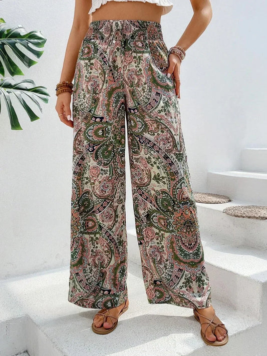 Pantalon taille haute imprimé - Caritta