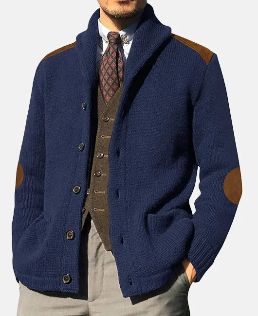 Veste homme unique avec poches : patchwork et tricot en un seul modèle