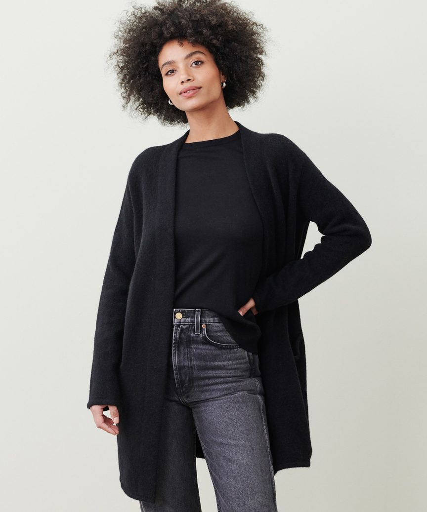 Manteau long à poches plaquées