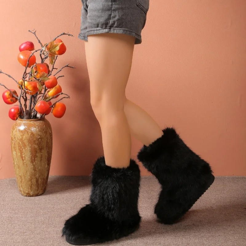 Clémentine - Bottes d'hiver en fausse fourrure antidérapantes et doublées respirantes