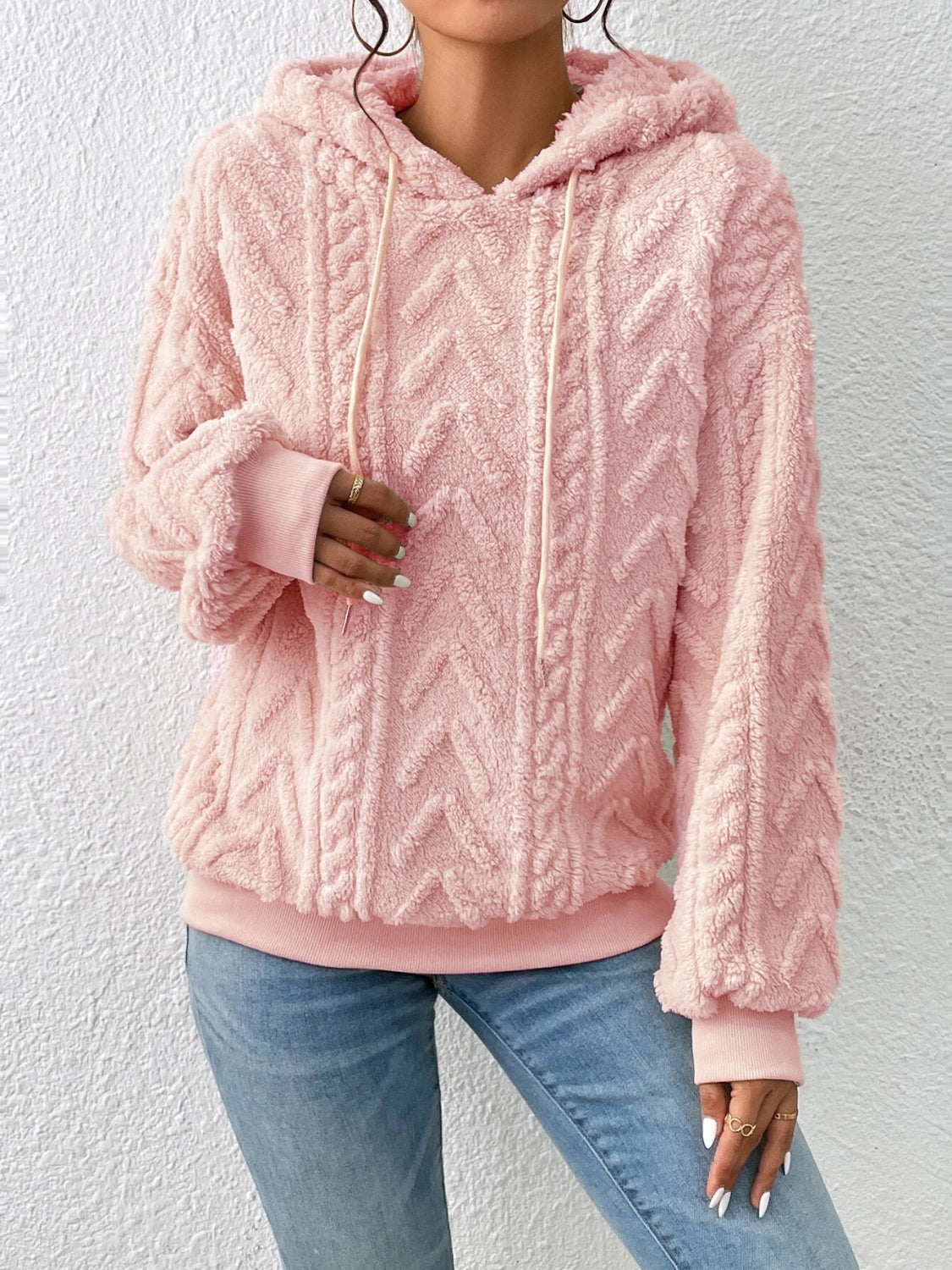 Aria - Sweat à capuche avec cordon de serrage et manches longues pour femme