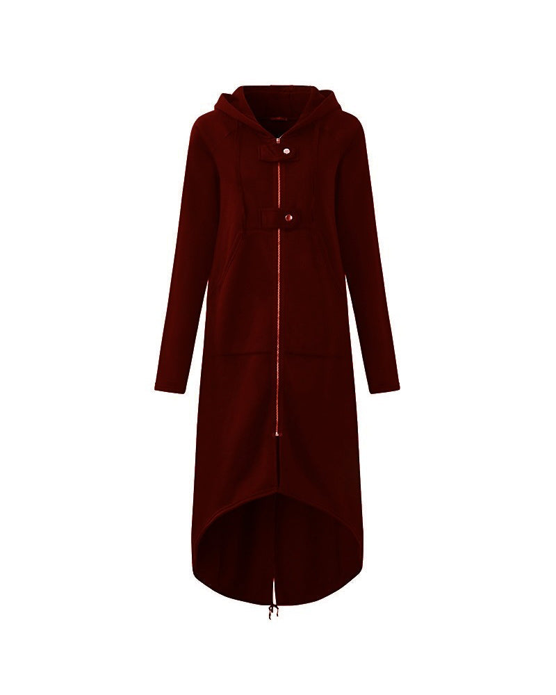 Manteau long à capuche avec zip - Abber