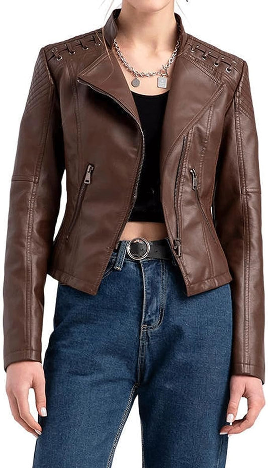 Veste en cuir vintage élégante - Kally