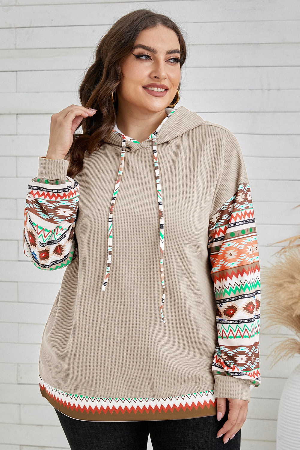 Lennox - Sweat à capuche manches aztèques pour femme