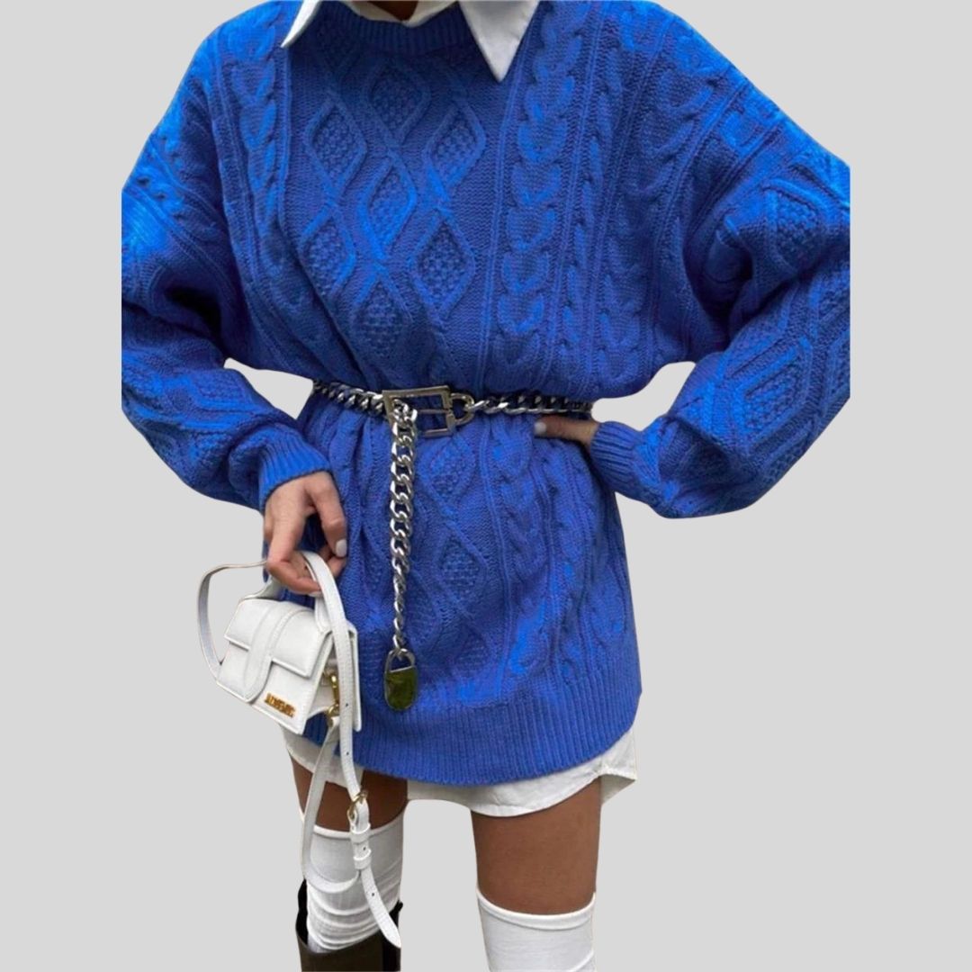 Enna - Robe en maille texturée avec torsades et coupe ample