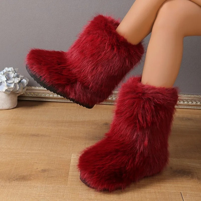 Clémentine - Bottes d'hiver en fausse fourrure antidérapantes et doublées respirantes