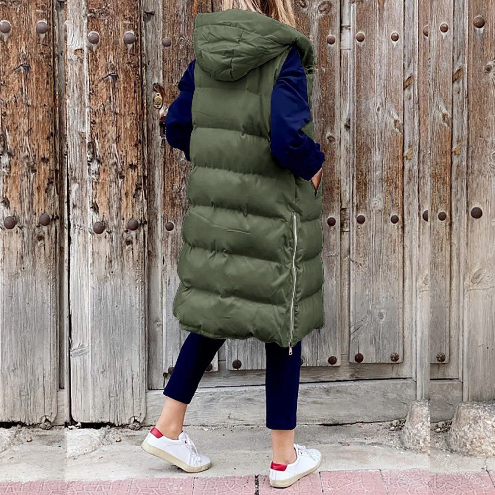Veste longue à capuche tendance