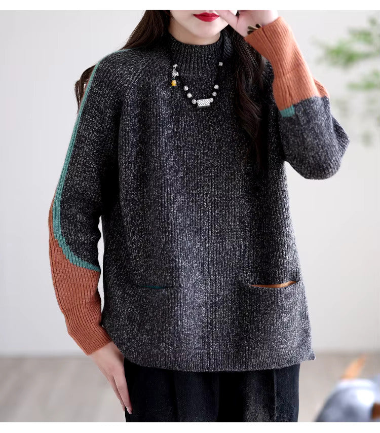 Pull tricoté élégant avec poches pour un usage quotidien
