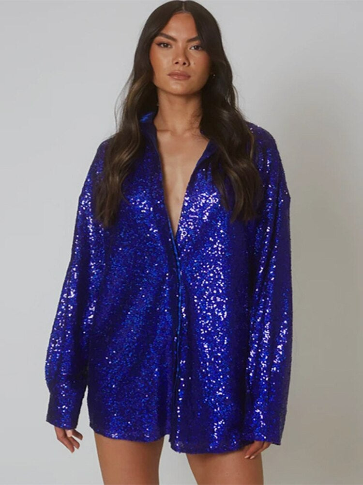 Julie - Blouse Oversize à Paillettes Stylée et Confortable pour l'Automne pour Femmes
