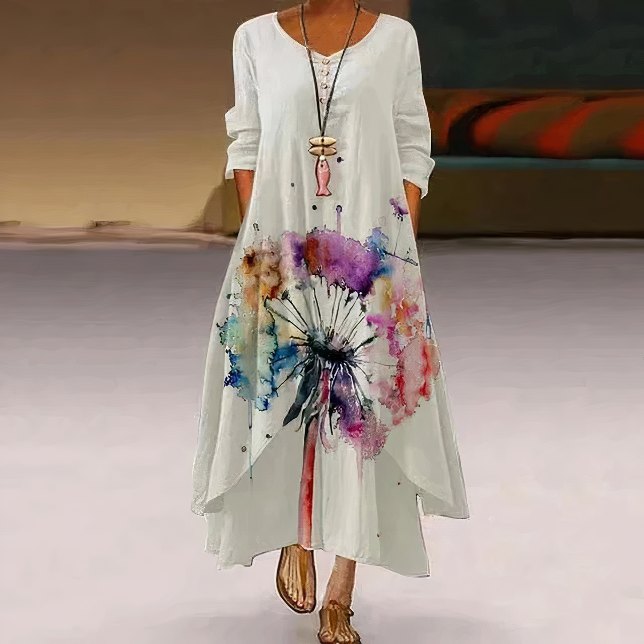 Lauren - Elégante Robe En Coton À La Mode