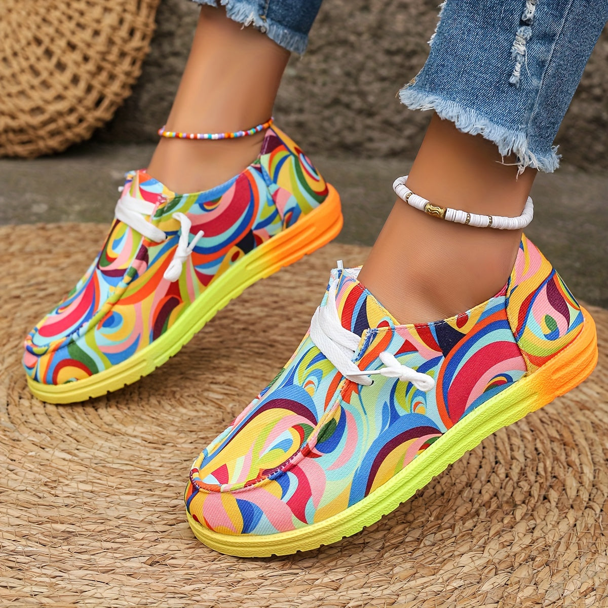 Adèle - Chaussures En Toile Abstraite