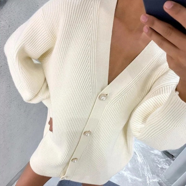Cardigan tricoté surdimensionné pour femme – élégant et confortable