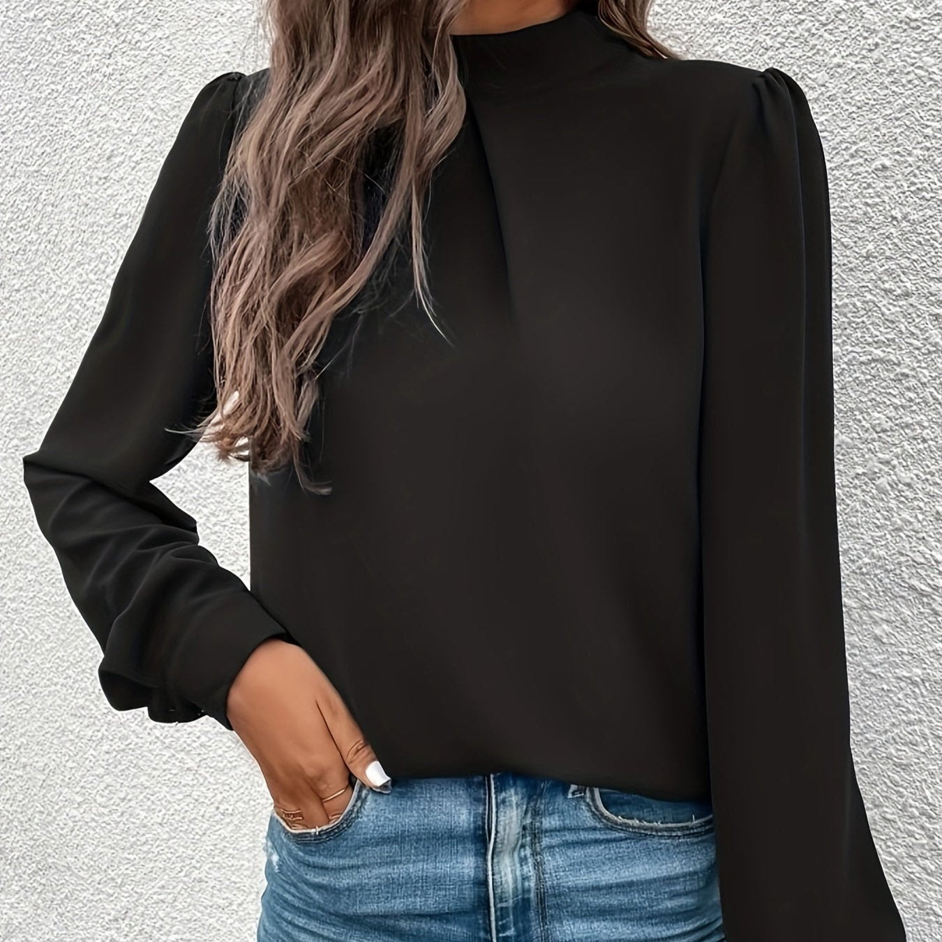 Eva - Noir Blouse Élégante Noire pour Femmes