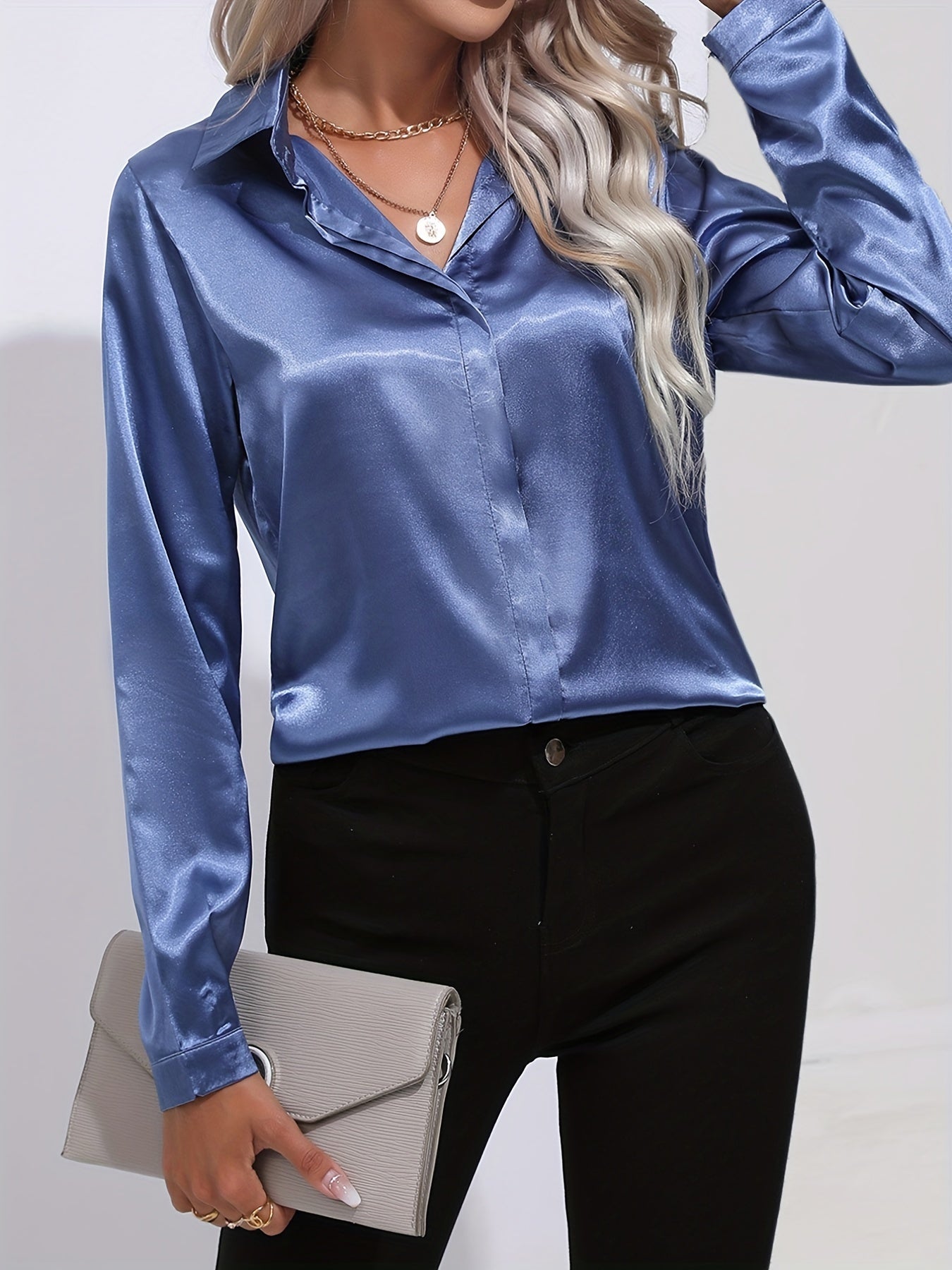 Elena - Blouse élégante en satin pour femme