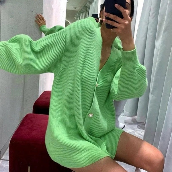 Cardigan tricoté surdimensionné pour femme – élégant et confortable