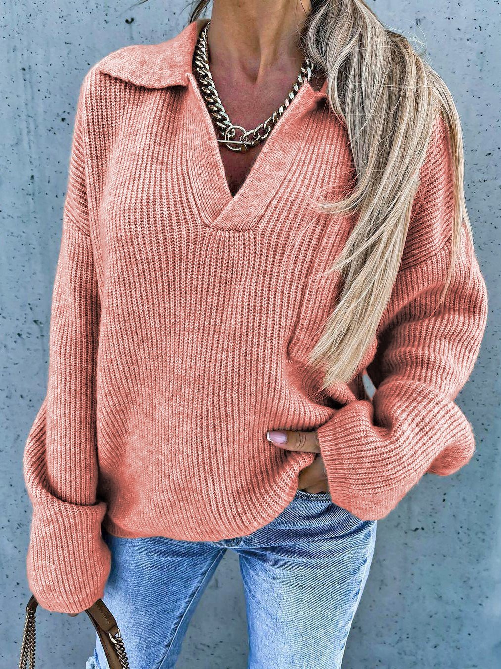 Rosa - Pull oversize tendance avec poches pour femme