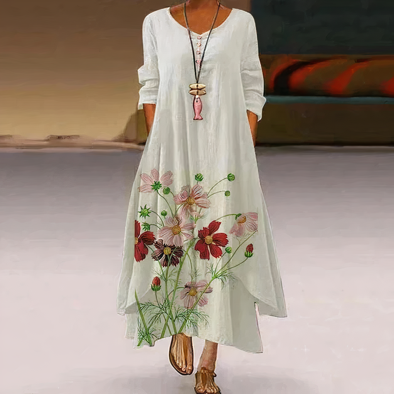 Lauren - Elégante Robe En Coton À La Mode
