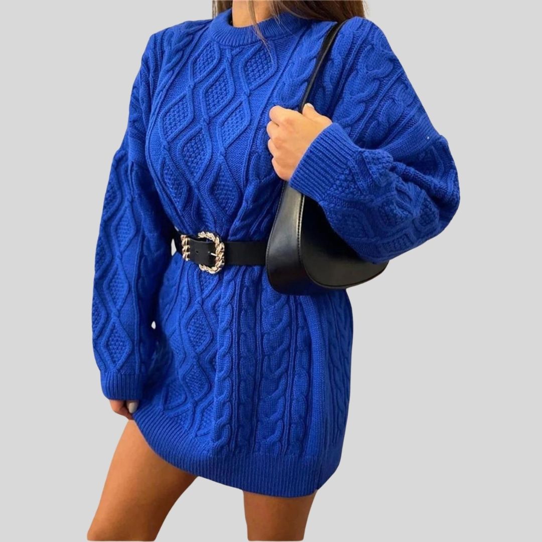 Enna - Robe en maille texturée avec torsades et coupe ample