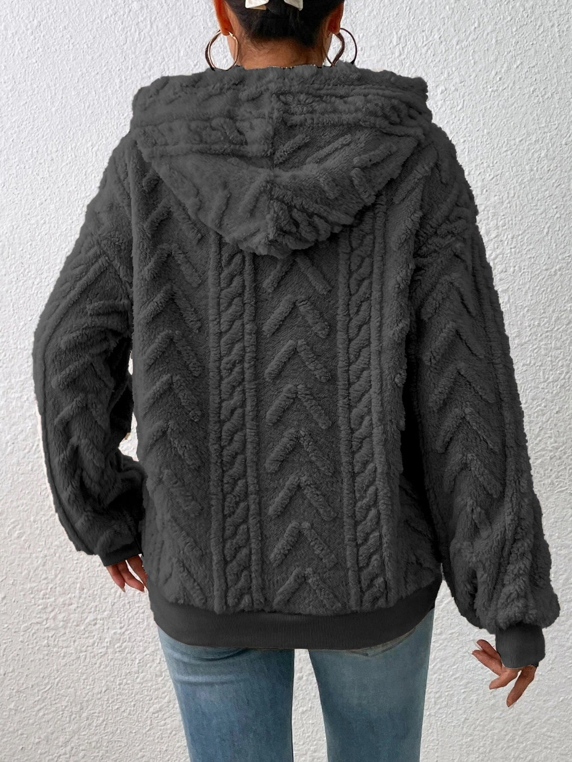 Aria - Sweat à capuche avec cordon de serrage et manches longues pour femme