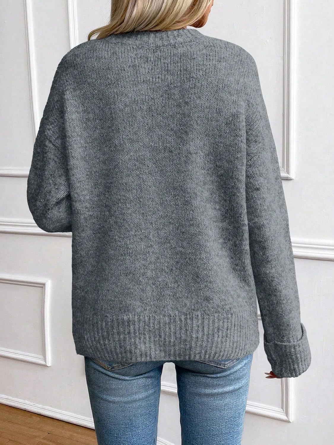 Livia - Gris Pull en maille douillet pour femme