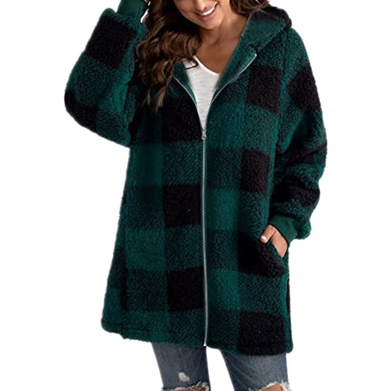 Manteau à carreaux décontracté - Frania