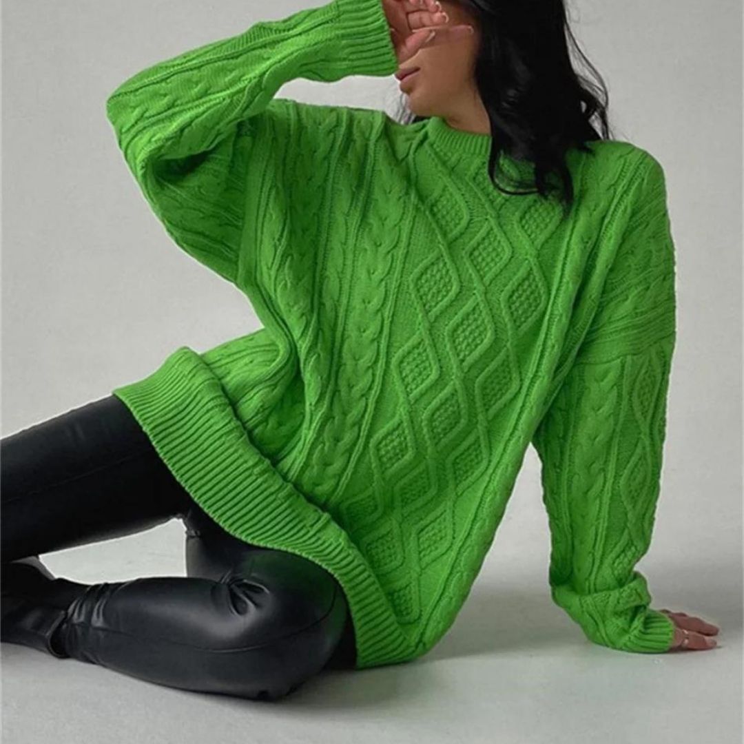 Enna - Robe en maille texturée avec torsades et coupe ample