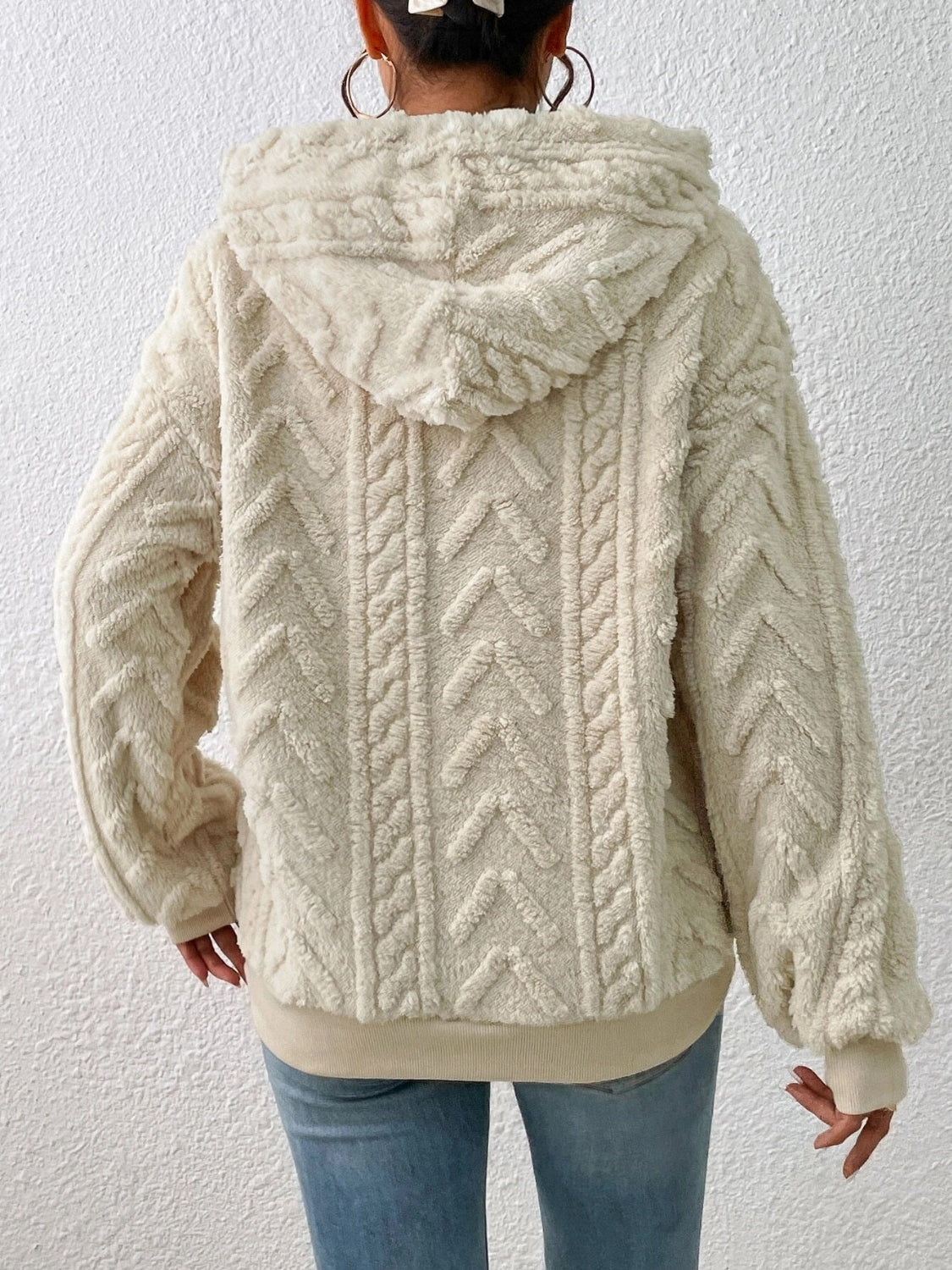 Aria - Sweat à capuche avec cordon de serrage et manches longues pour femme