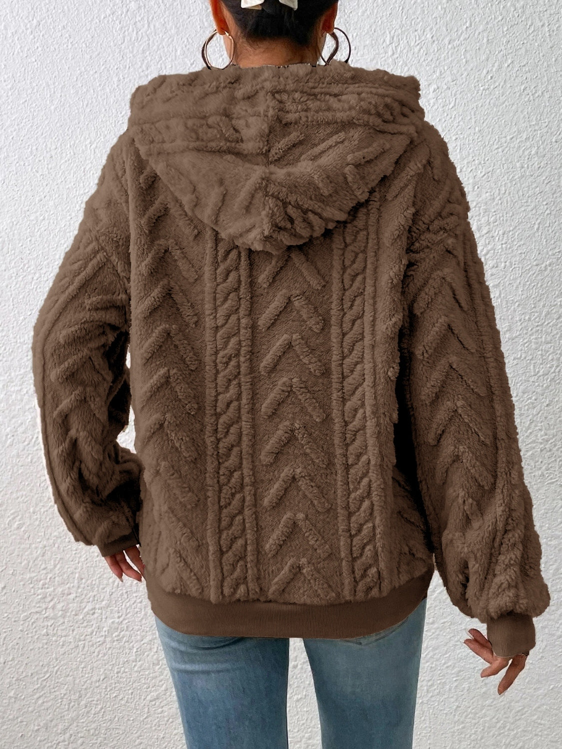 Aria - Sweat à capuche avec cordon de serrage et manches longues pour femme