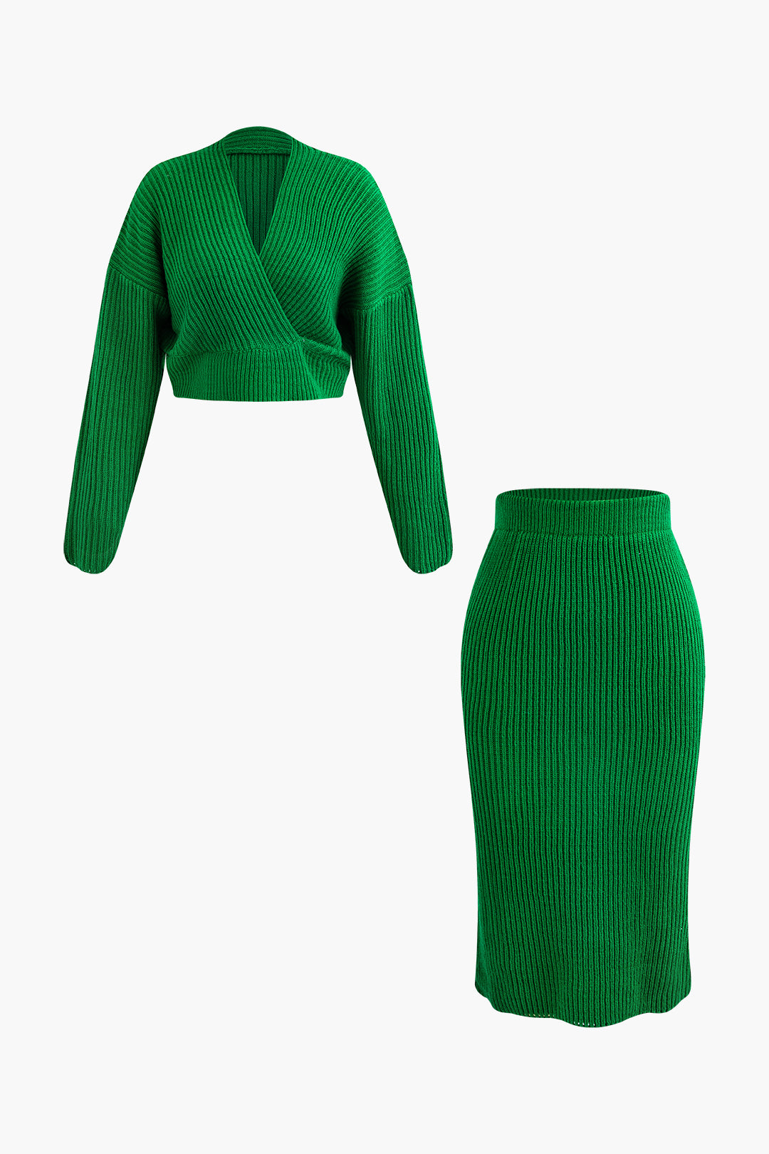 La Vie │ Ensemble pull et jupe à col en V