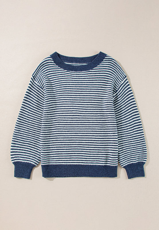 Lana - Pull à rayures avec col bateau et manches longues pour femme