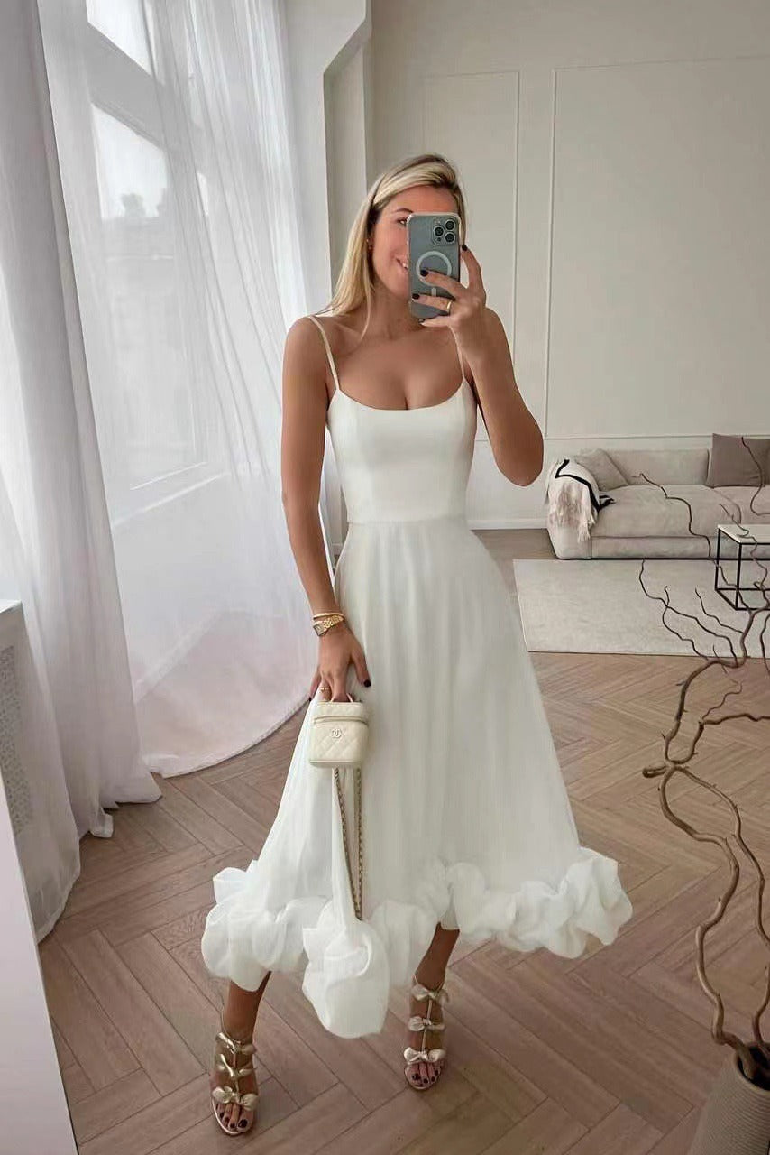 Martine - Robe Midi Bustier Vintage Élégante