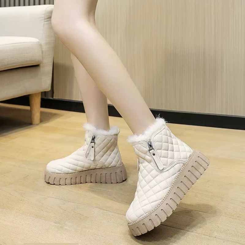 Éloïse - Chaussures d'hiver à fermeture à glissière avec motif en bloc pour dames