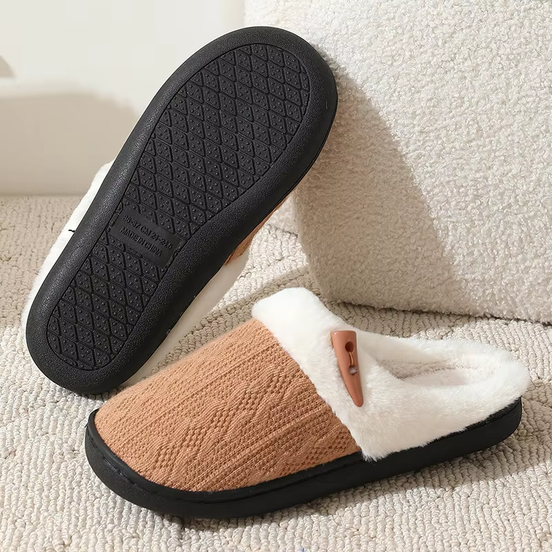 Chaussons plats en fausse fourrure - Gwenaelle