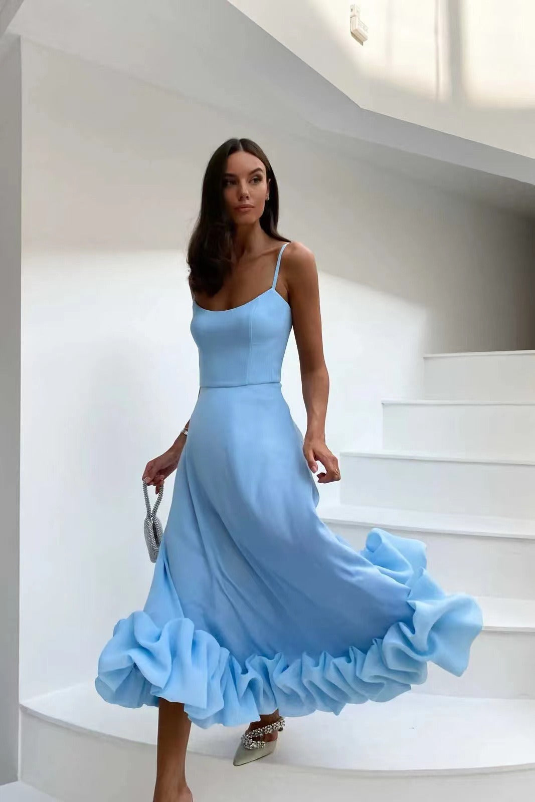 Martine - Robe Midi Bustier Vintage Élégante