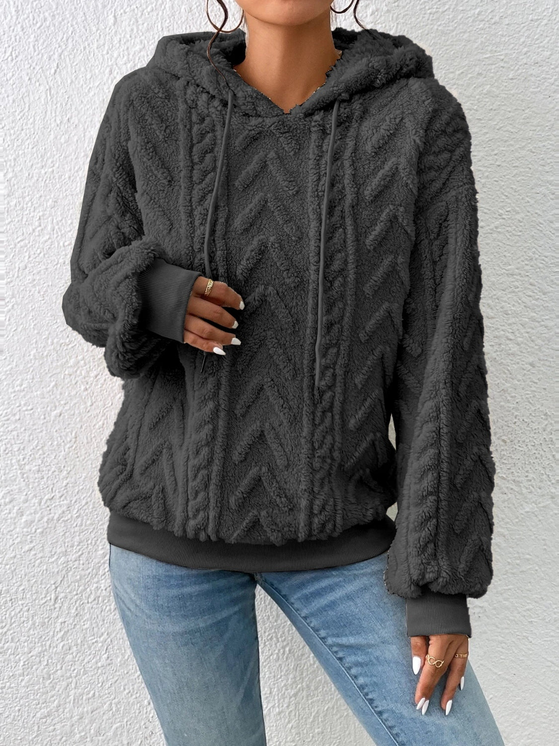 Aria - Sweat à capuche avec cordon de serrage et manches longues pour femme