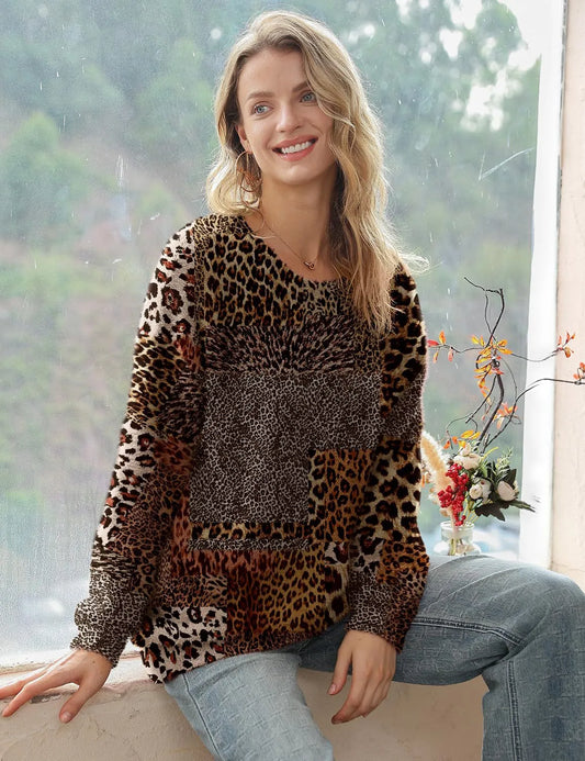 Teva - Pull à Motif Animal à Manches Longues et Col Rond
